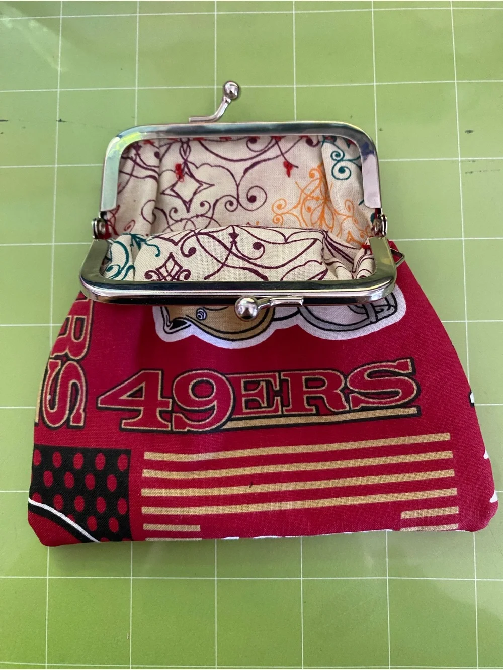 Handmade Red 49ers Themed Coin Purse